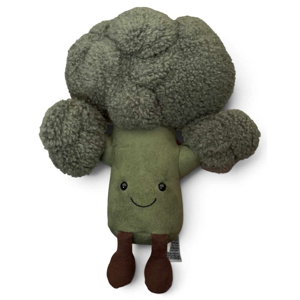 New Jellycat Amuseables Green Broccoli Plush 10" Stuffed Toy With Legs RETIRED